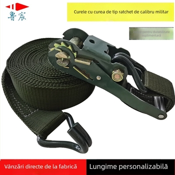 Curea de prindere a încărcăturii pentru autovehicule, din poliester, cu tensionator cu clichet pentru camioane (tensionator îmbunătățit) — Brand Lu Chen; Domeniu: Fixarea mărfurilor în camioane; Origine: Linyi