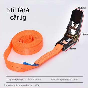 Curea de prindere pentru mărfuri, cu tensionator tip șa, poliester, rezistență 1000 kg