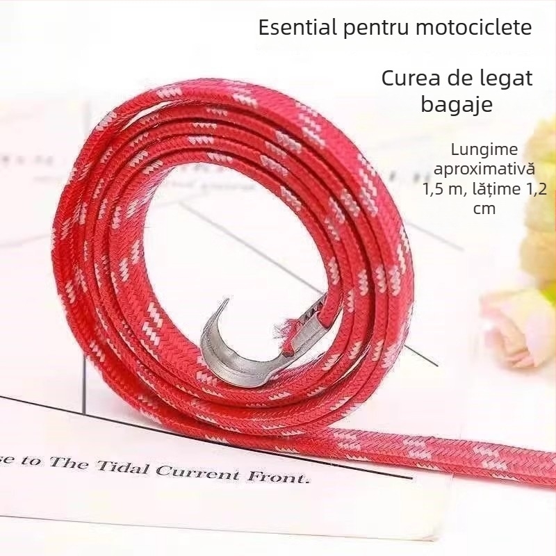 Bandă de prindere pentru motocicletă cu cârlige, funie elastică de încărcare, rezistentă, capacitate 10 kg