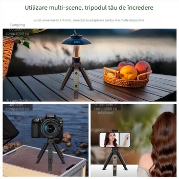 ZJ01 Suport multifuncțional tip trepied pentru iluminat exterior, utilizare pe birou/în mână — acoperire 31–40 m², adaptor de extindere, suport pentru live streaming, fotografie și proiector