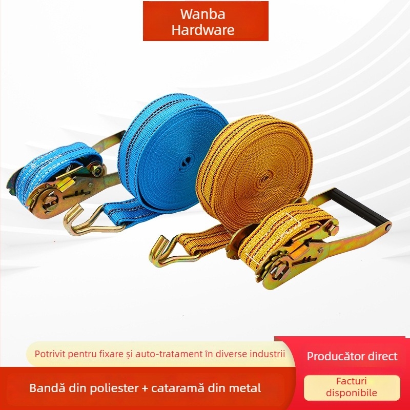 Curele de prindere cu cârlig Ratchet Hook Tie-Downs, Wanba – pentru mărfuri ambalate și sigilate