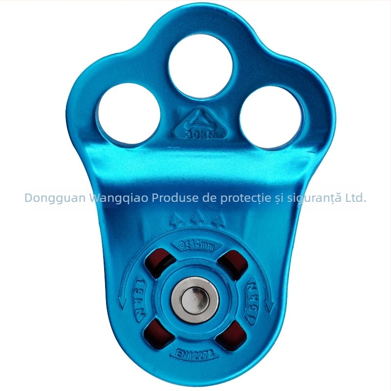 Pulie cu 3 găuri pentru lucru în aer liber la înălțime și alpinism — aluminiu de aviație