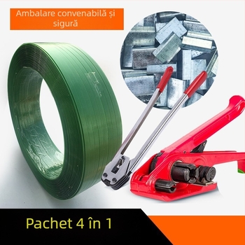 Bandă PET pentru ambalare manuală, model 1608, grosime 0,8 mm, rezistență la tracțiune ridicată