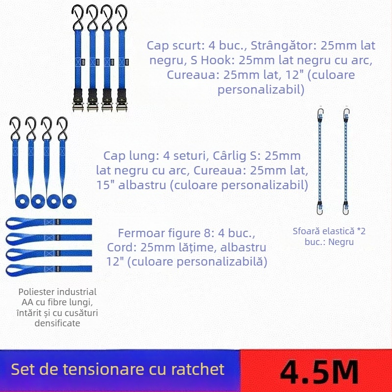 Wesstone Întinzător de curele cu acoperire din cauciuc și mecanism de tensionare cu clichet