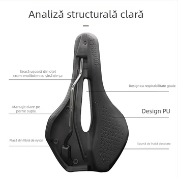 Șa de bicicletă CYCLE ZONE, model cu șine duble, piele PU antiderapantă și burete cu densitate mare, potrivită pentru biciclete de munte și de șosea.