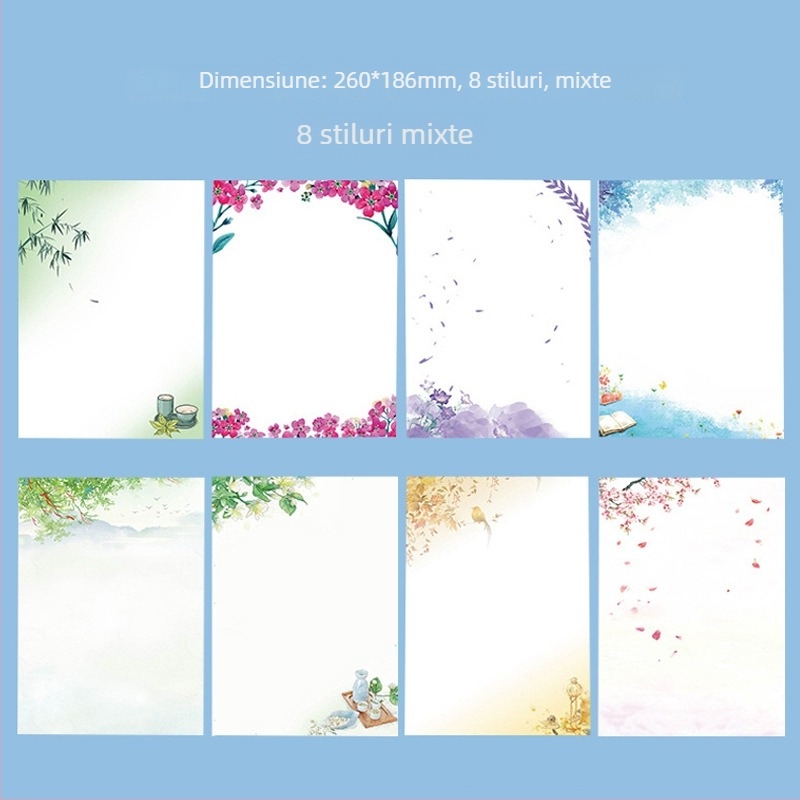 Set de hârtie pentru scris cu plicuri – stil chinezesc vintage pentru scrisori de dragoste scrise de mână