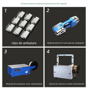 Bandă de ambalare din fibre vegetale, 0.8×12 mm, 300 m, rezistență la tracțiune 180 kg, pentru susținere și fixare