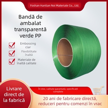 Bandă de ambalare duală pentru legarea obiectelor moi și dure | Rezistență la tracțiune 150 kg | Greutate 10 kg | Semiautomatic pentru utilizare pe mașină | Brand Hanlian materiale de ambalare | Foshan, China