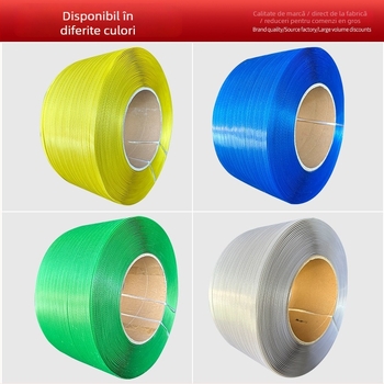 Bandă de ambalare duală pentru legarea obiectelor moi și dure | Rezistență la tracțiune 150 kg | Greutate 10 kg | Semiautomatic pentru utilizare pe mașină | Brand Hanlian materiale de ambalare | Foshan, China