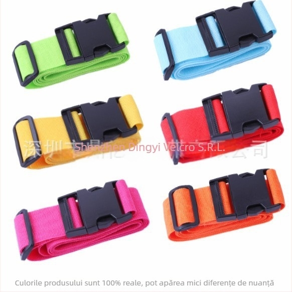 Bandă de legare a bagajelor cu bandă PP și cataramă din poliformaldehidă — construcție îngroșată, rezistență la tracțiune ridicată, lățime 50 mm