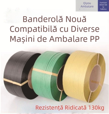 Bandă PP pentru ambalare pentru cutii, compatibilă cu mașini semiautomate, grosime 0,7 mm, rezistență la tracțiune 100 kg, model A9505#, Jiaye Tengda
