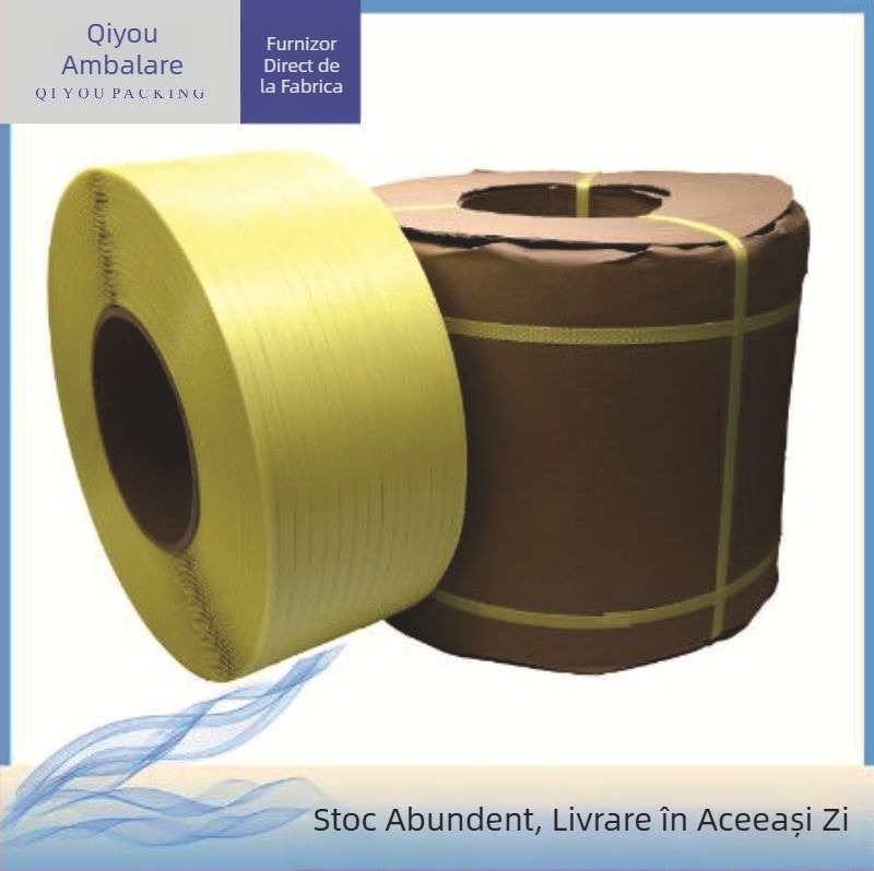 Bandă PP pentru ambalare pentru cutii, compatibilă cu mașini semiautomate, grosime 0,7 mm, rezistență la tracțiune 100 kg, model A9505#, Jiaye Tengda