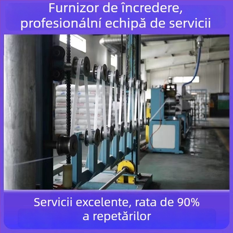 Bandă de ambalare PE pentru mașini, înaltă rezistență, ecologică și rezistentă la coroziune, grosime 0,5 mm, tracțiune 50 kg, clasă A, pentru ambalarea alimentelor