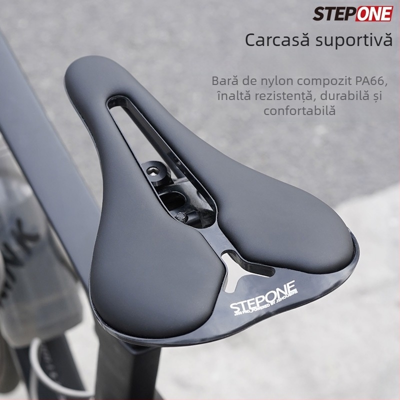 Șa de bicicletă STEPPONE, model P-1000, nylon, compatibil universal.