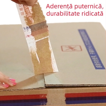 Youli bandă de avertizare pentru ambalare, transparentă, BOPP, 60U, pentru sigilarea coletelor, adeziv