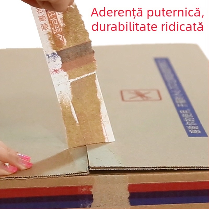 Youli bandă de avertizare pentru ambalare, transparentă, BOPP, 60U, pentru sigilarea coletelor, adeziv