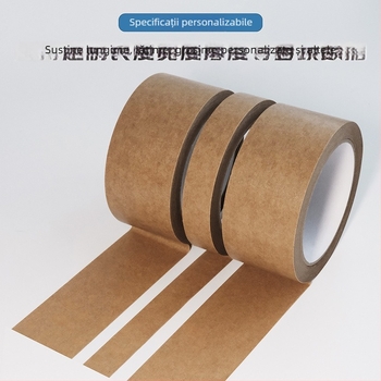 Bandă mată din hârtie kraft cu adeziv hot-melt pe bază de cauciuc, grosime 130, suport kraft, rezistentă la umezeală, potrivită pentru sigilare și ambalare, aderență puternică