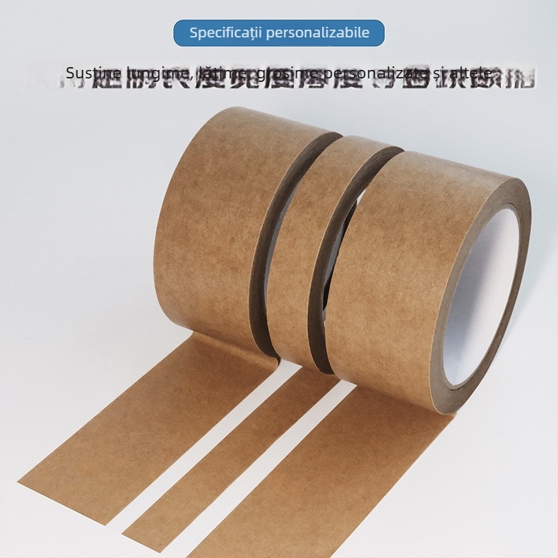 Bandă mată din hârtie kraft cu adeziv hot-melt pe bază de cauciuc, grosime 130, suport kraft, rezistentă la umezeală, potrivită pentru sigilare și ambalare, aderență puternică
