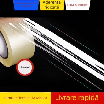 Bandă de ambalare, silențioasă, cu folie BOPP, adeziv pe bază de apă, vâscozitate înaltă, grosime 0,05 mm, potrivită pentru ambalare în depozite și logistică de comerț electronic