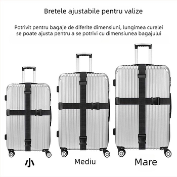 Mufeng curea pentru bagaje cu cataramă încrucișată – curea de călătorie din nylon, extensibilă MF-260104