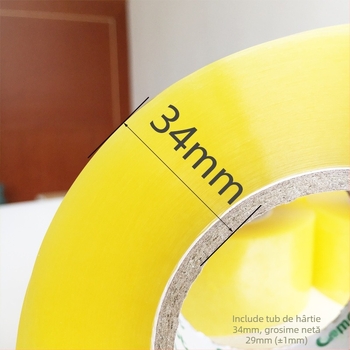 Bandă de ambalaj cu film de 52 μm, substrat BOPP, adeziv sensibil la presiune, rezistență excelentă la temperatură, 3 s forță statică