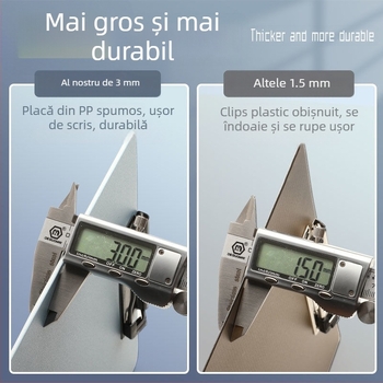Clipboard din plastic cu clemă puternică și clemă pentru placă — brand Reverse, model difnabg set