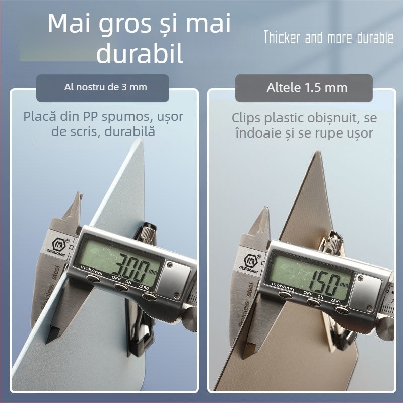 Clipboard din plastic cu clemă puternică și clemă pentru placă — brand Reverse, model difnabg set