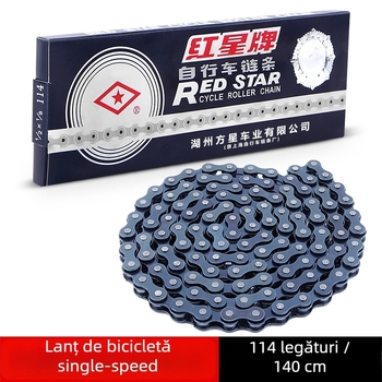 Lanț pentru bicicletă Red Star, single speed, oțel, lungime 1,4 m, 114 zale