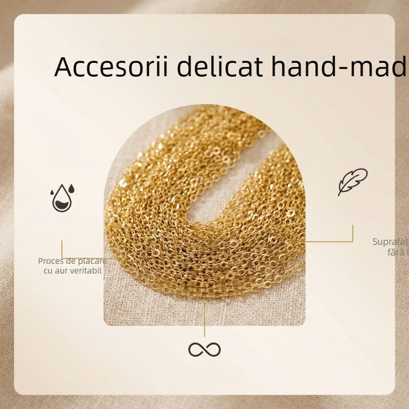 Mr. Habitual Lanț O-link din cupru – electroplacat, lanț subțire de extensie pentru colier DIY