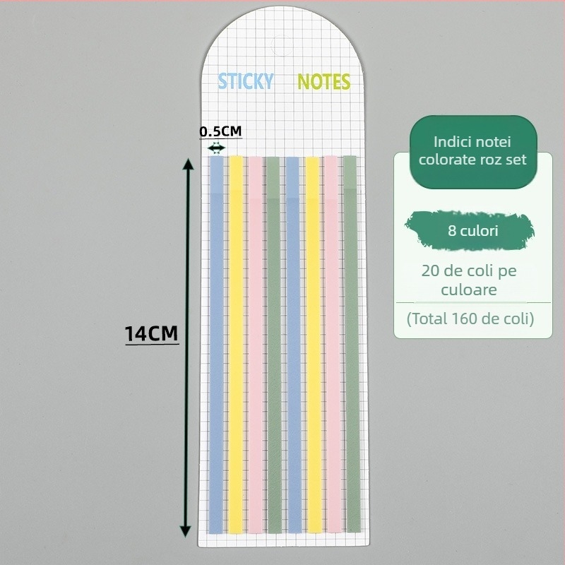 Etichete de index PET transparente, ultra-subțiri, pentru clasificarea elevilor, autoadezive, 20 de foi