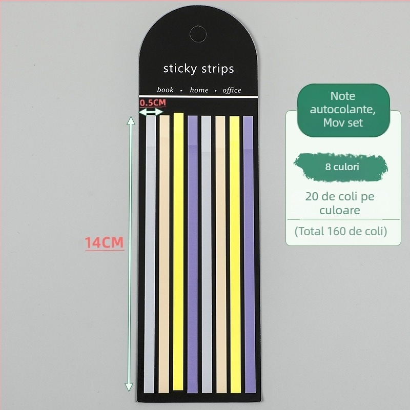 Etichete de index PET transparente, ultra-subțiri, pentru clasificarea elevilor, autoadezive, 20 de foi