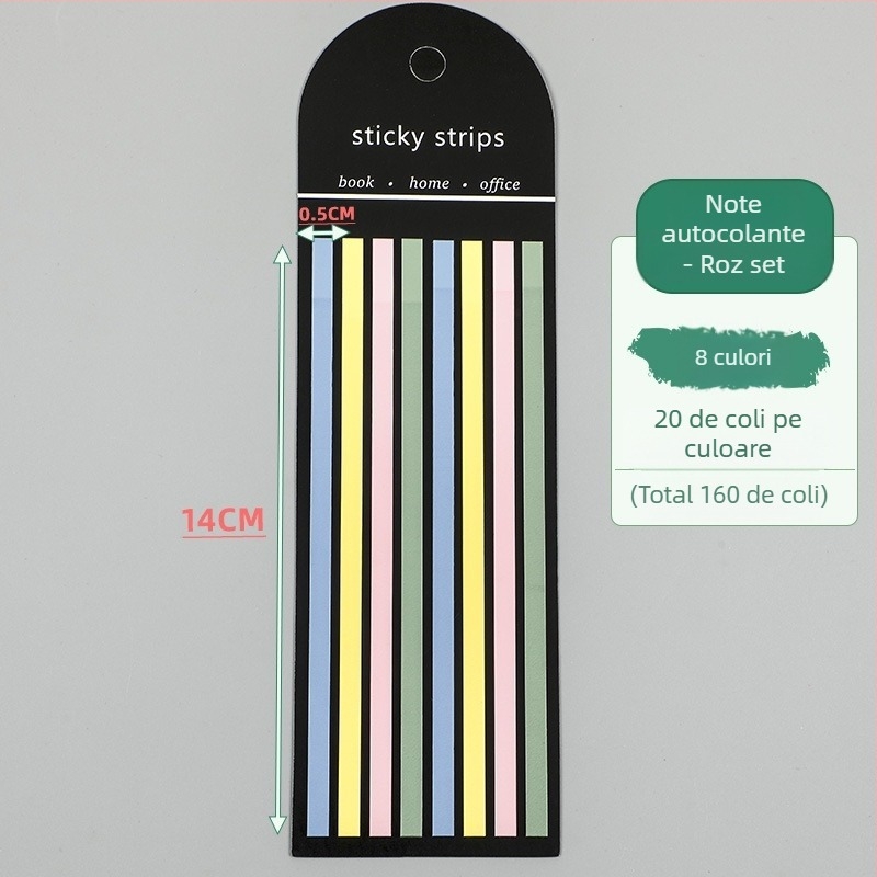 Etichete de index PET transparente, ultra-subțiri, pentru clasificarea elevilor, autoadezive, 20 de foi