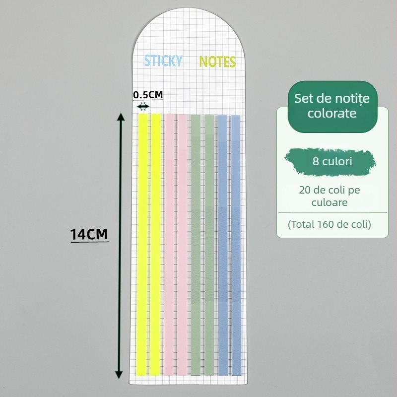 Etichete de index PET transparente, ultra-subțiri, pentru clasificarea elevilor, autoadezive, 20 de foi