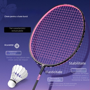 Rachetă badminton Witess/Witness YA717 – ramă din fibră de carbon, greutate 80–84 g, mână G5, șnur din nailon, model cu traiectorie dreaptă
