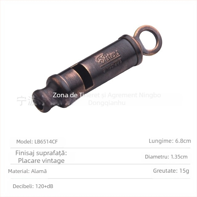 Fluier cu cap de tigru din cupru - HUTOU, Fluier, Fără logo, Fără personalizare