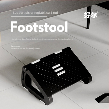Taburet de picioare pentru birou, bază cu cinci roți, din plastic, masaj și funcție de ridicare, pentru copii, adulți și persoane în vârstă