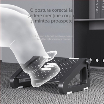 Taburet de picioare pentru birou, bază cu cinci roți, din plastic, masaj și funcție de ridicare, pentru copii, adulți și persoane în vârstă