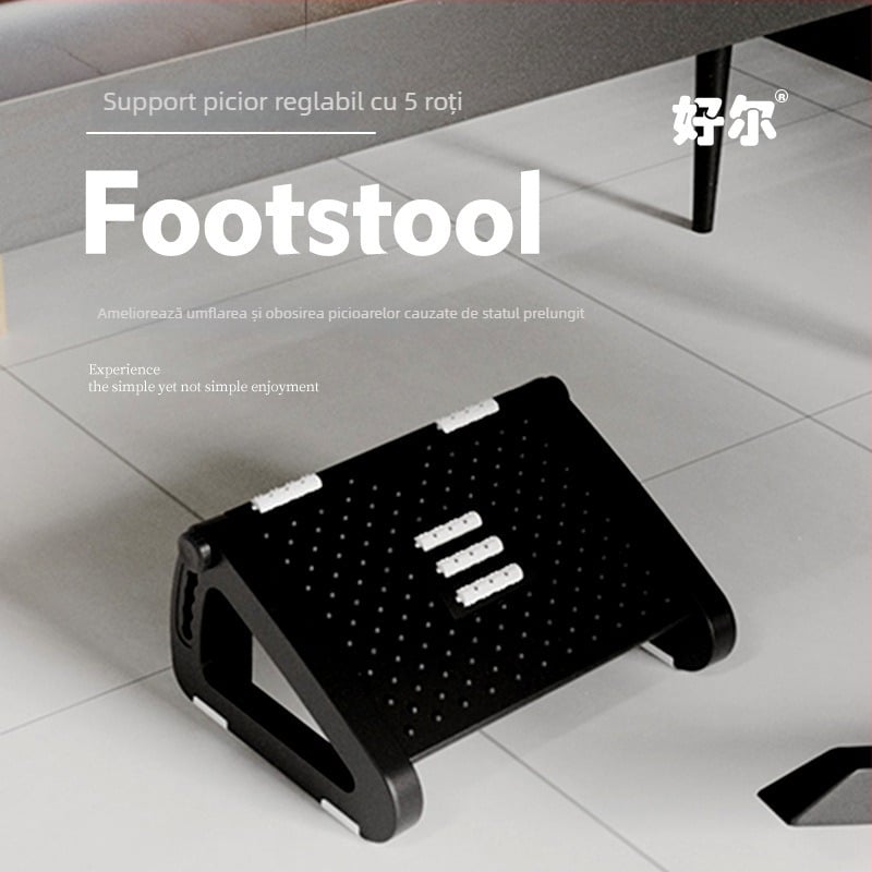 Taburet de picioare pentru birou, bază cu cinci roți, din plastic, masaj și funcție de ridicare, pentru copii, adulți și persoane în vârstă