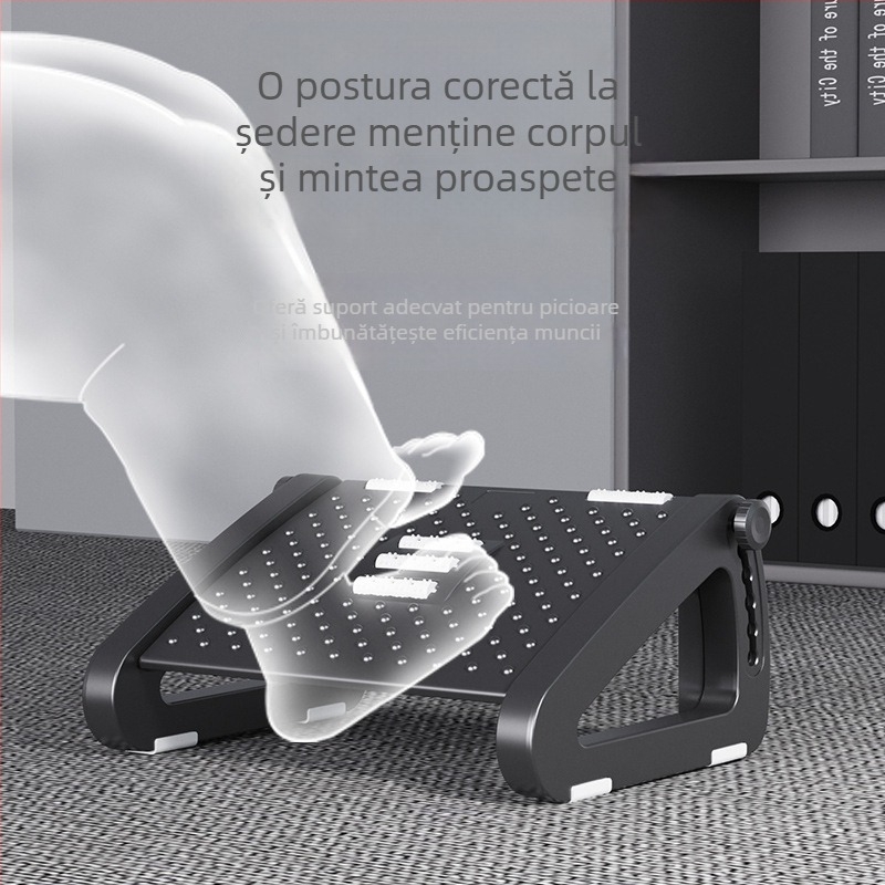 Taburet de picioare pentru birou, bază cu cinci roți, din plastic, masaj și funcție de ridicare, pentru copii, adulți și persoane în vârstă