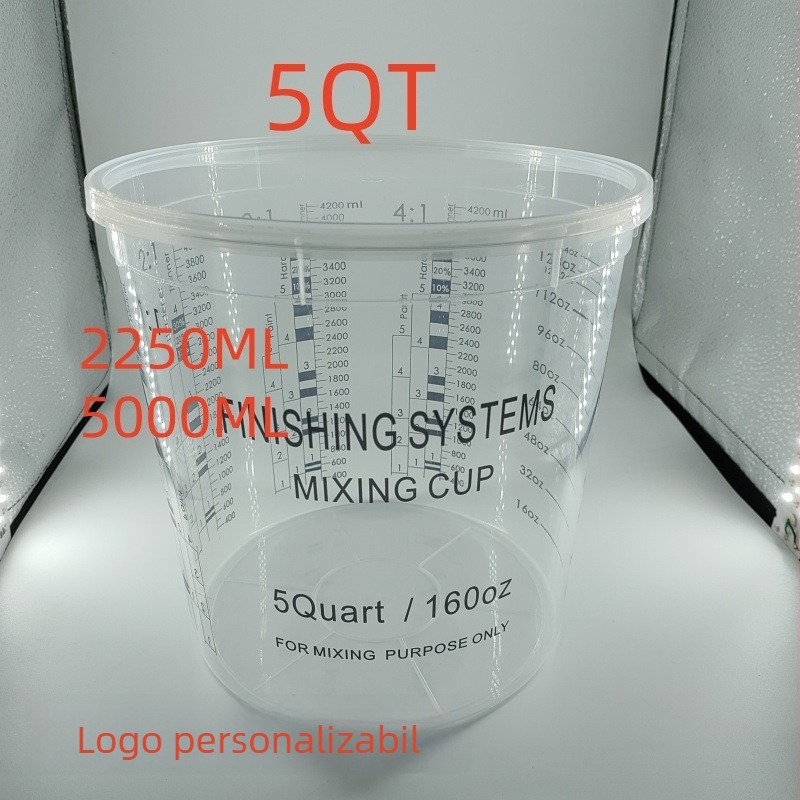 Set de pahare de măsurare din plastic cu capac, PP material, imprimare serigrafică a scării