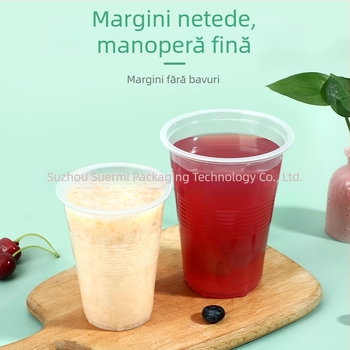 Pahar de unică folosință din PP, transparent, 250 ml, pentru catering, cu design îngroșat, degradabil