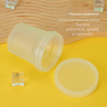 Cupa PP de unică folosință cu capac pentru iaurt, fructe și înghețată — model Burnt Grass Jelly Cup