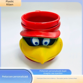 Cupe personalizabile din PP, 480 ml, design cartoon, turnare prin injecție + emailare, grosime perete 3–5 mm