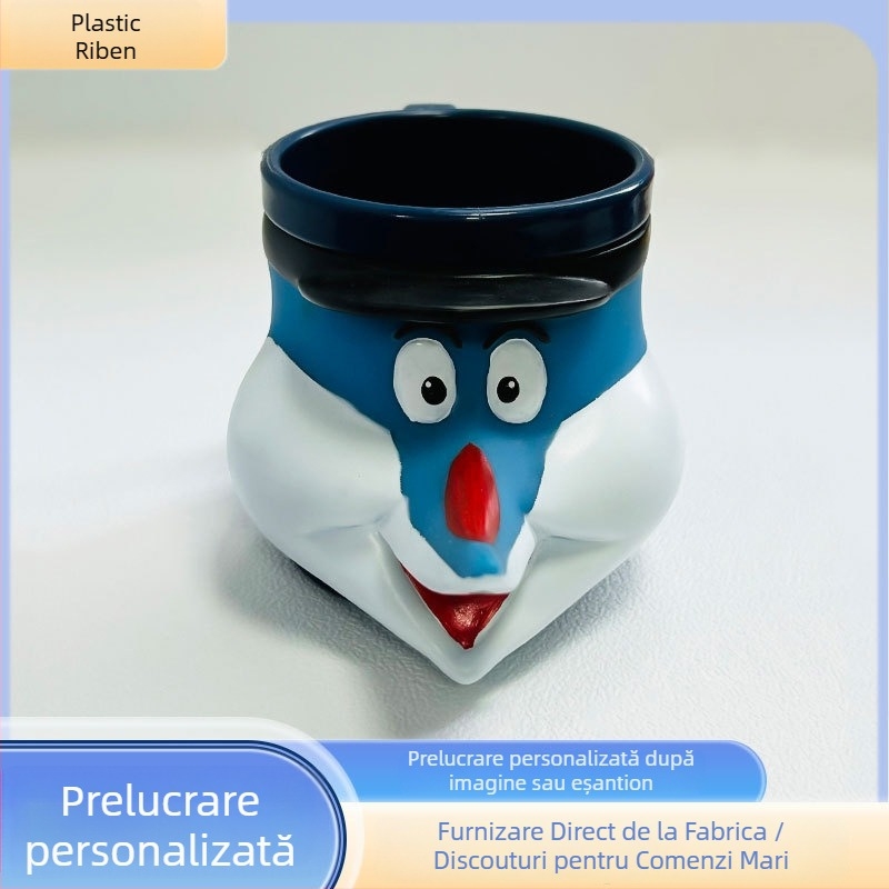Cupe personalizabile din PP, 480 ml, design cartoon, turnare prin injecție + emailare, grosime perete 3–5 mm