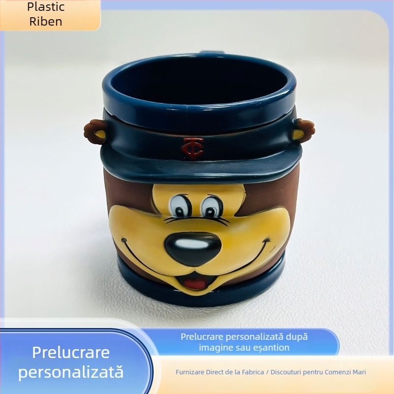 Cupe personalizabile din PP, 480 ml, design cartoon, turnare prin injecție + emailare, grosime perete 3–5 mm