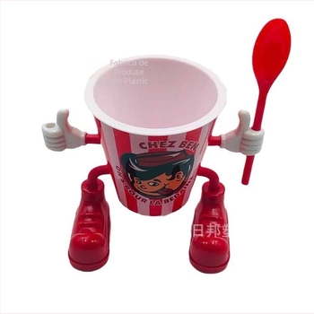 Cupă din plastic pentru înghețată cu design de fată desen animat (Tehnică de serigrafie; Personalizare disponibilă; Logo imprimat; Ambalare: cupă; Model: seria B)