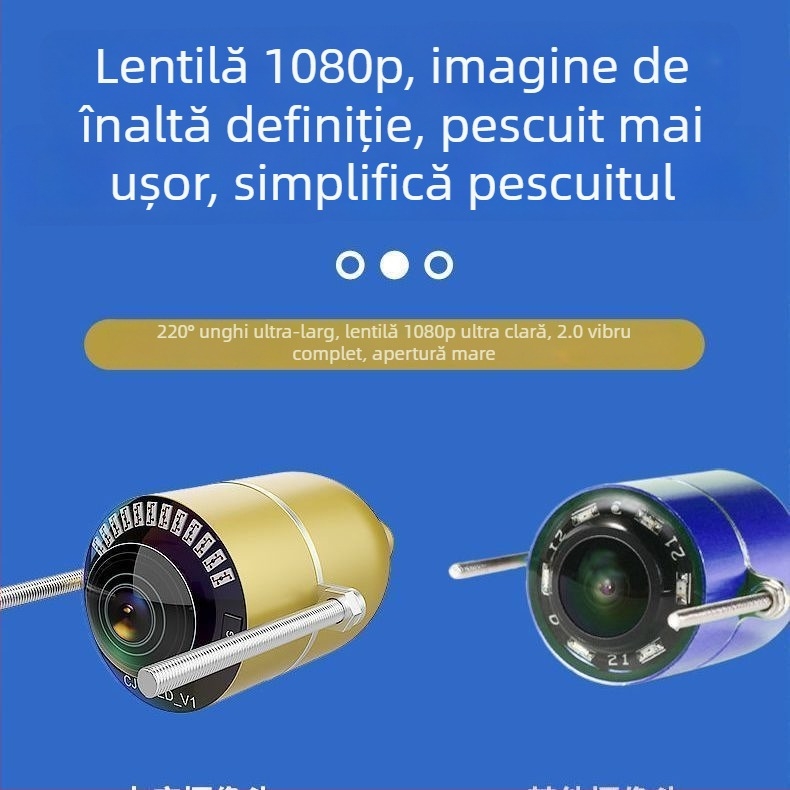 Detector de pești cu cameră subacvatică și ecran HD, vizibilitate nocturnă, vedere a fundului