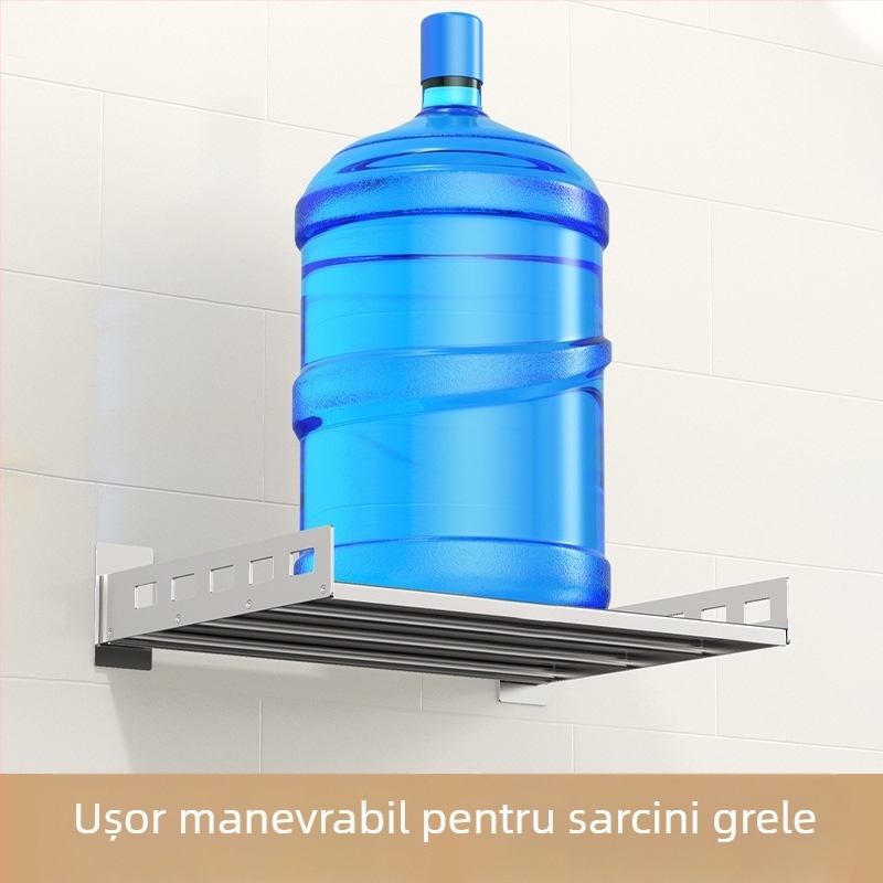 Mu Jue MJ-6899 Raft de depozitare din oțel inoxidabil montat pe perete pentru cuptor cu microunde, cuptor și oală de gătit orez