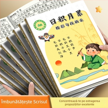 Huge caiet cu desene animate pentru elevi din învățământul primar, legare spirală, 50–100 de pagini