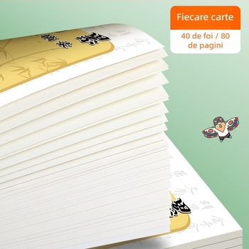 Huge caiet cu desene animate pentru elevi din învățământul primar, legare spirală, 50–100 de pagini